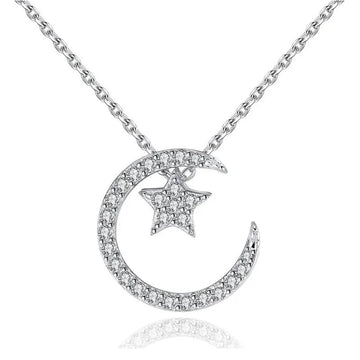 zhuhai rinntin jewelry co,. ltd sterling silver necklace Moon & Star Necklace